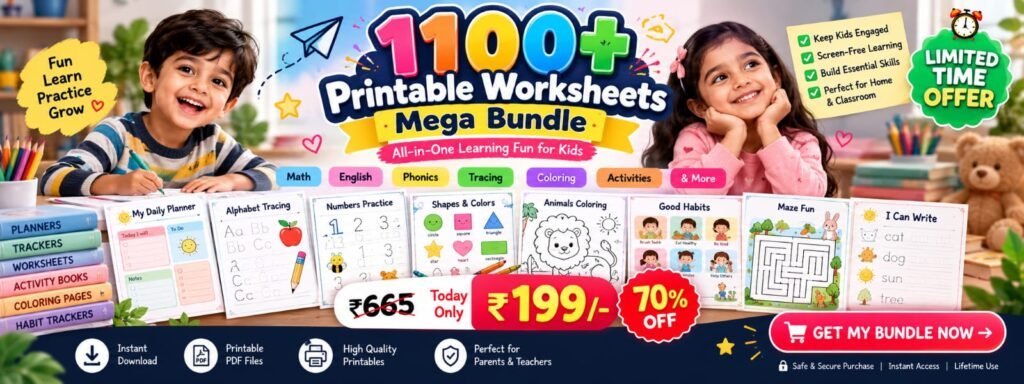 1100+ Kids Mega Bundle Printables